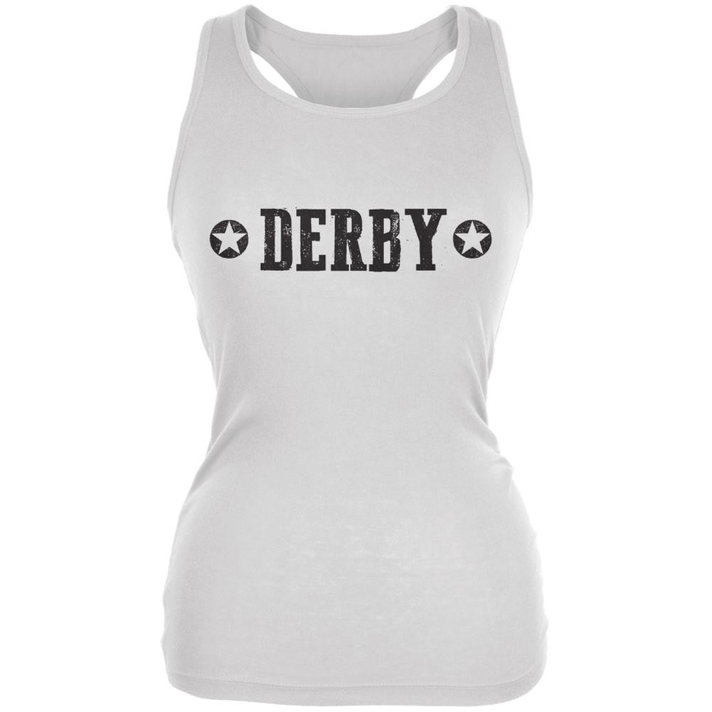 Roller Derby Derby Stars White Juniors Soft Tank Top Juniors Tank Tops Old Glory 2XL White