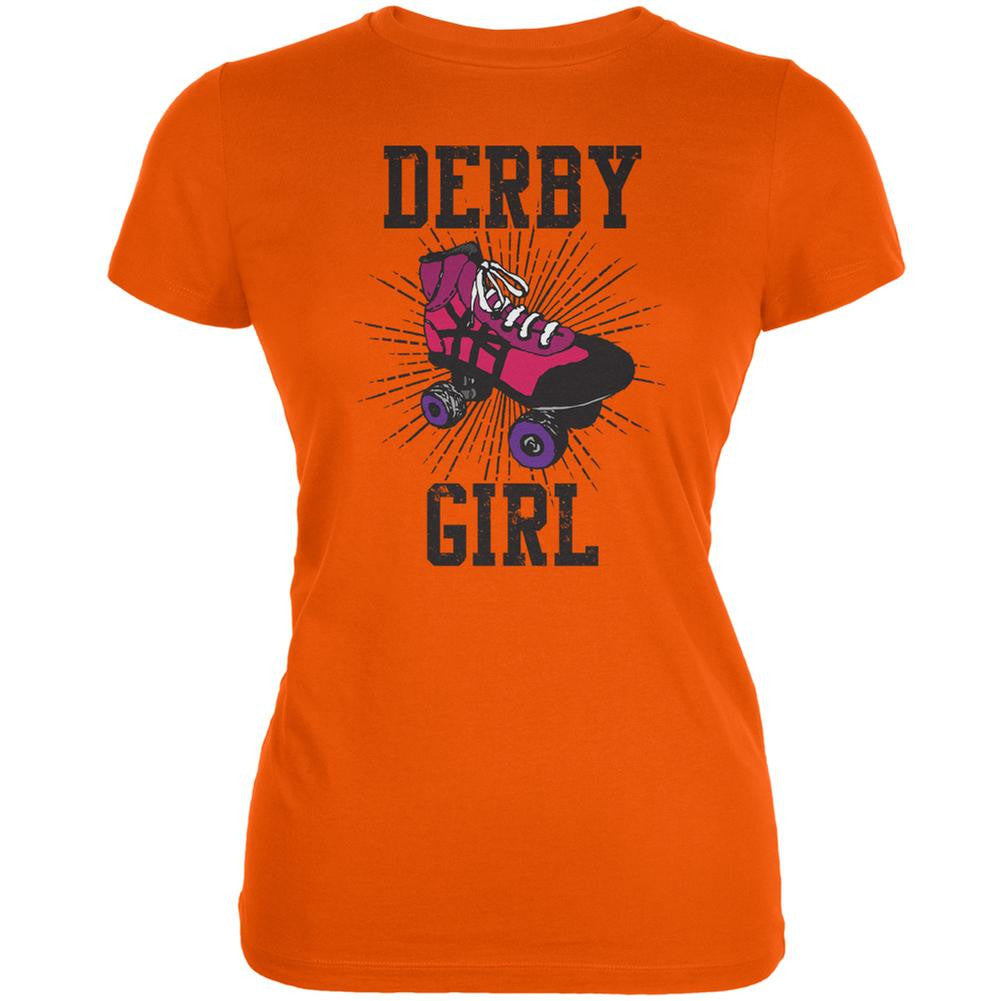 Roller Derby Derby Girl Orange Juniors Soft T-Shirt Juniors T-Shirts Old Glory 2XL Orange