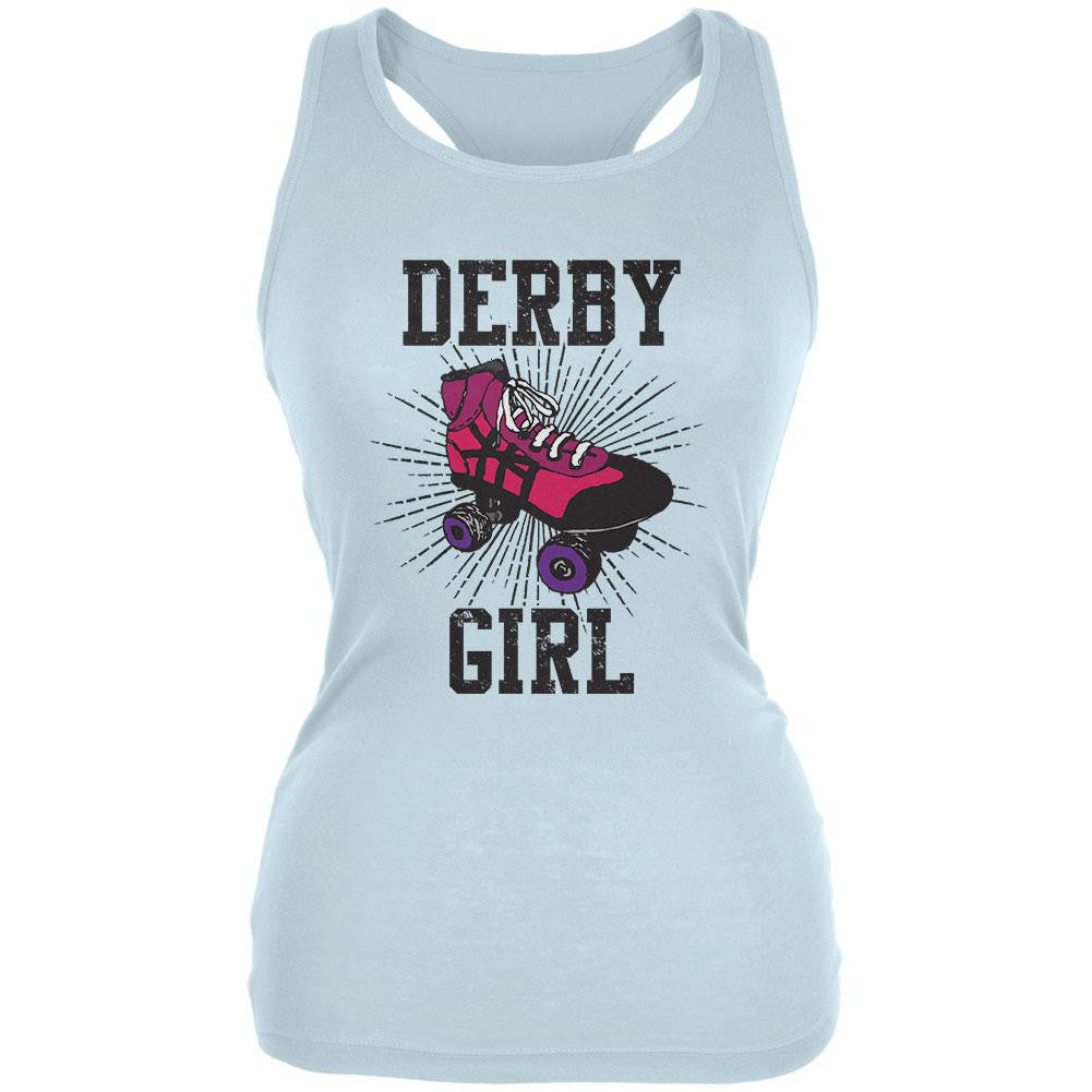 Roller Derby Derby Girl Pale Blue Juniors Soft Tank Top Juniors Tank Tops Old Glory 2XL Blue