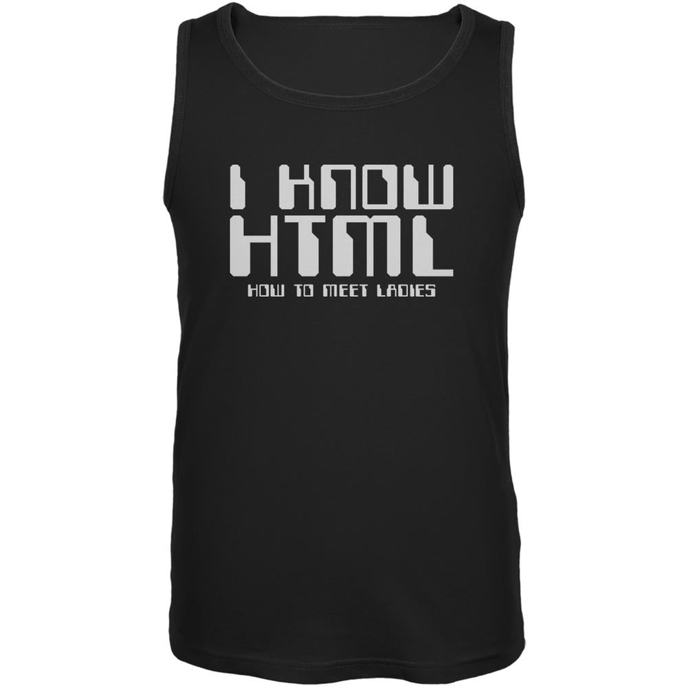 I Know HTML Black Adult Tank Top Men's Tank Tops Old Glory 2XL Black