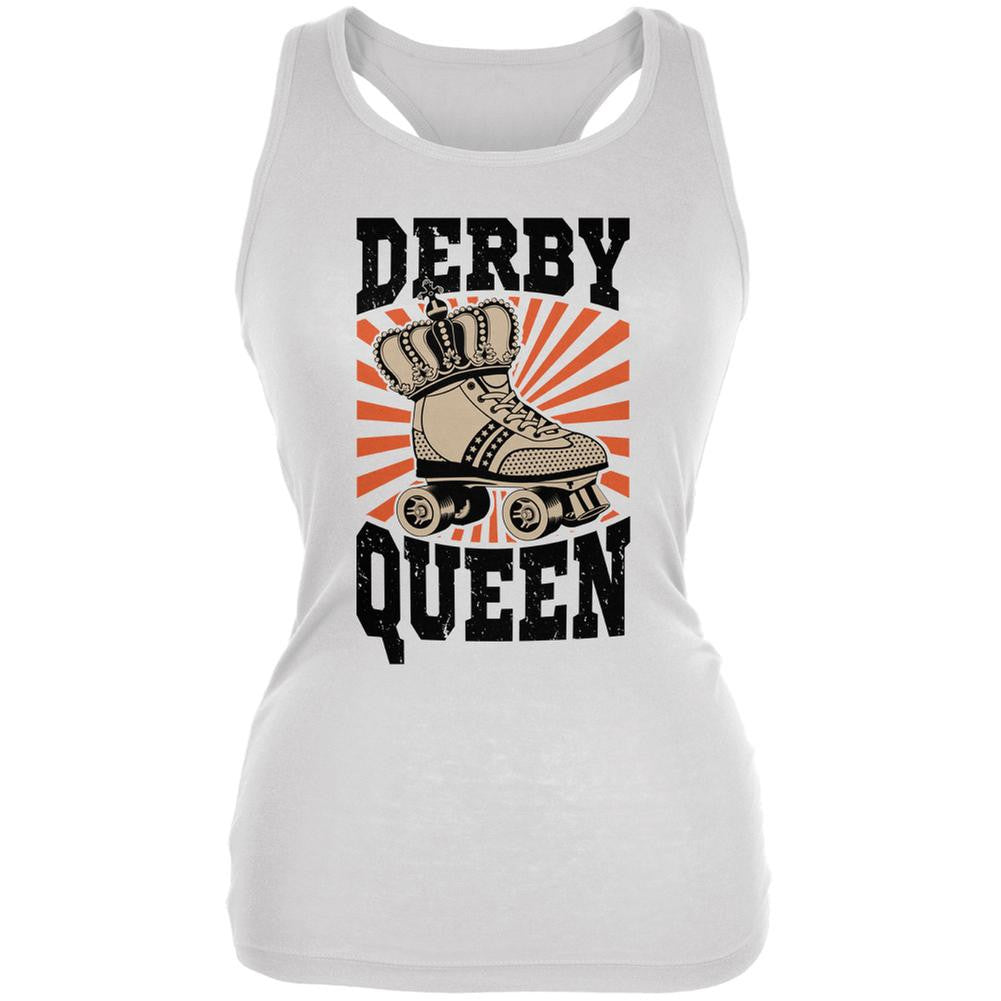 Roller Derby Derby Queen White Juniors Soft Tank Top Juniors Tank Tops Old Glory 2XL White