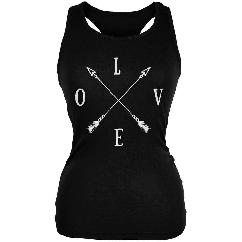 LOVE Tribal Crossed Arrows Black Juniors Soft Tank Top Juniors Tank Tops Old Glory 2XL Black