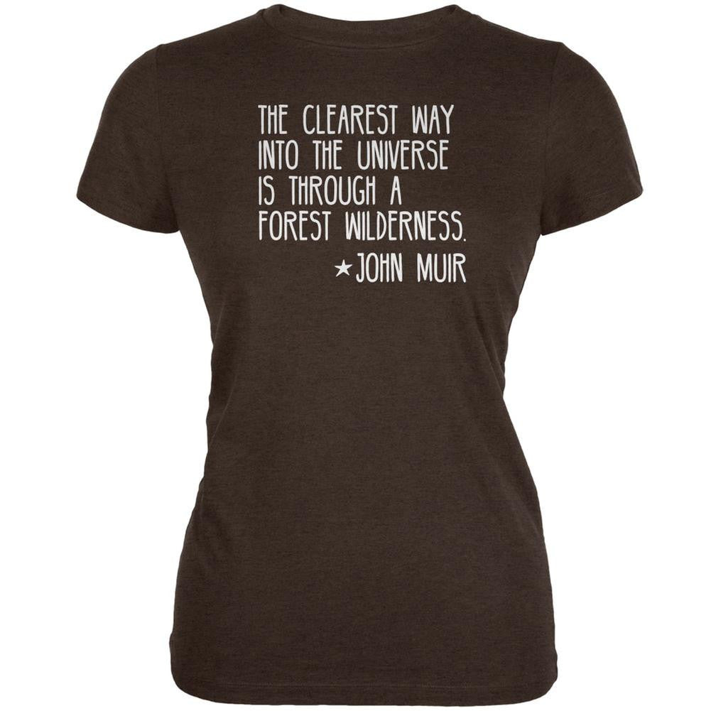 Forest Wilderness John Muir Heather Brown Juniors Soft T-Shirt Juniors T-Shirts Old Glory 2XL Brown