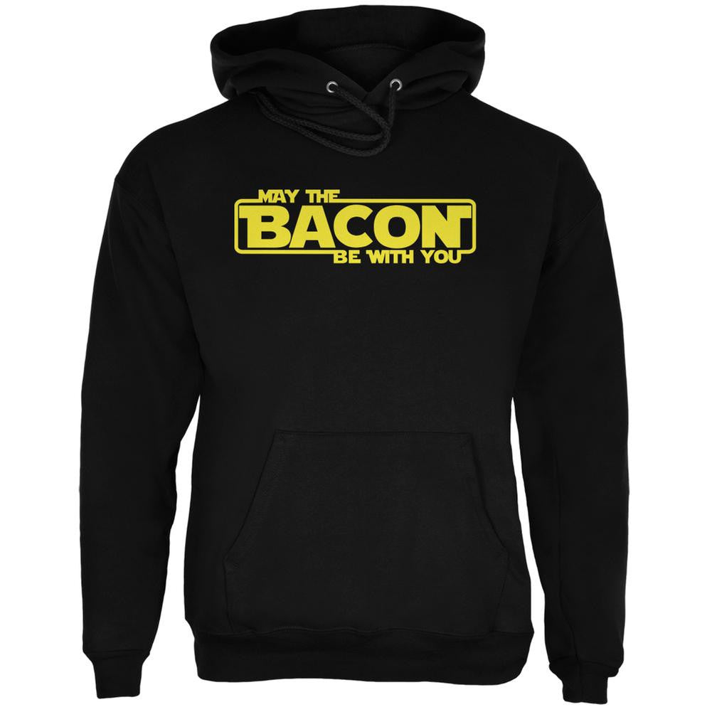 May The Bacon Be With You Black Adult Hoodie Men's Hoodies Old Glory 2XL Black