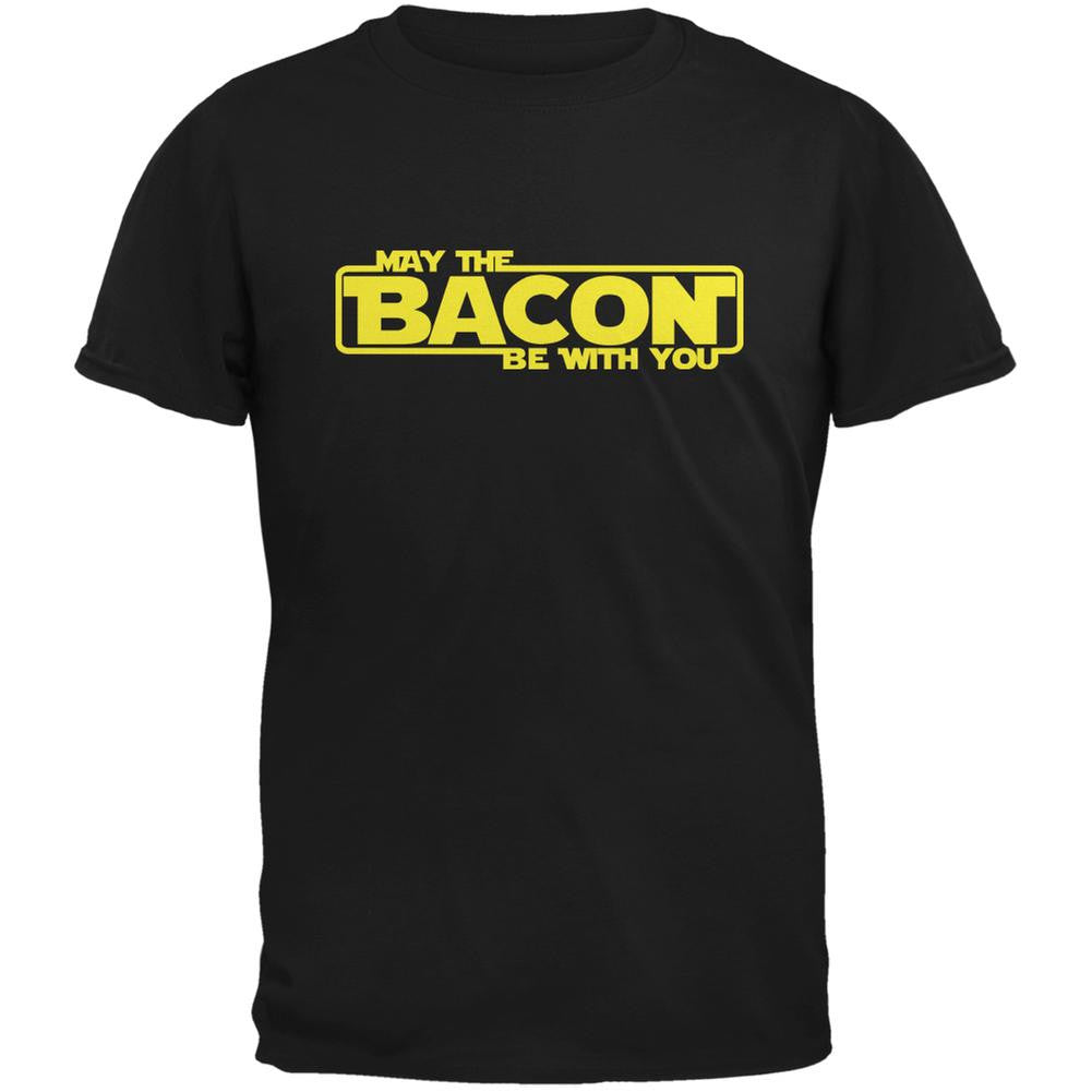 May The Bacon Be With You Black Youth T-Shirt Youth T-Shirts Old Glory LG Black