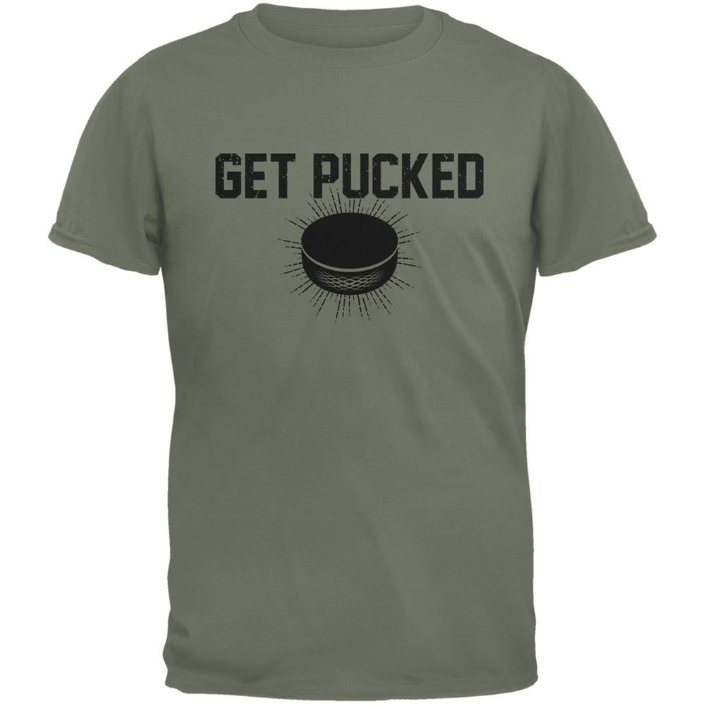 Get Pucked Military Green Adult T-Shirt Men's T-Shirts Old Glory 2XL Green