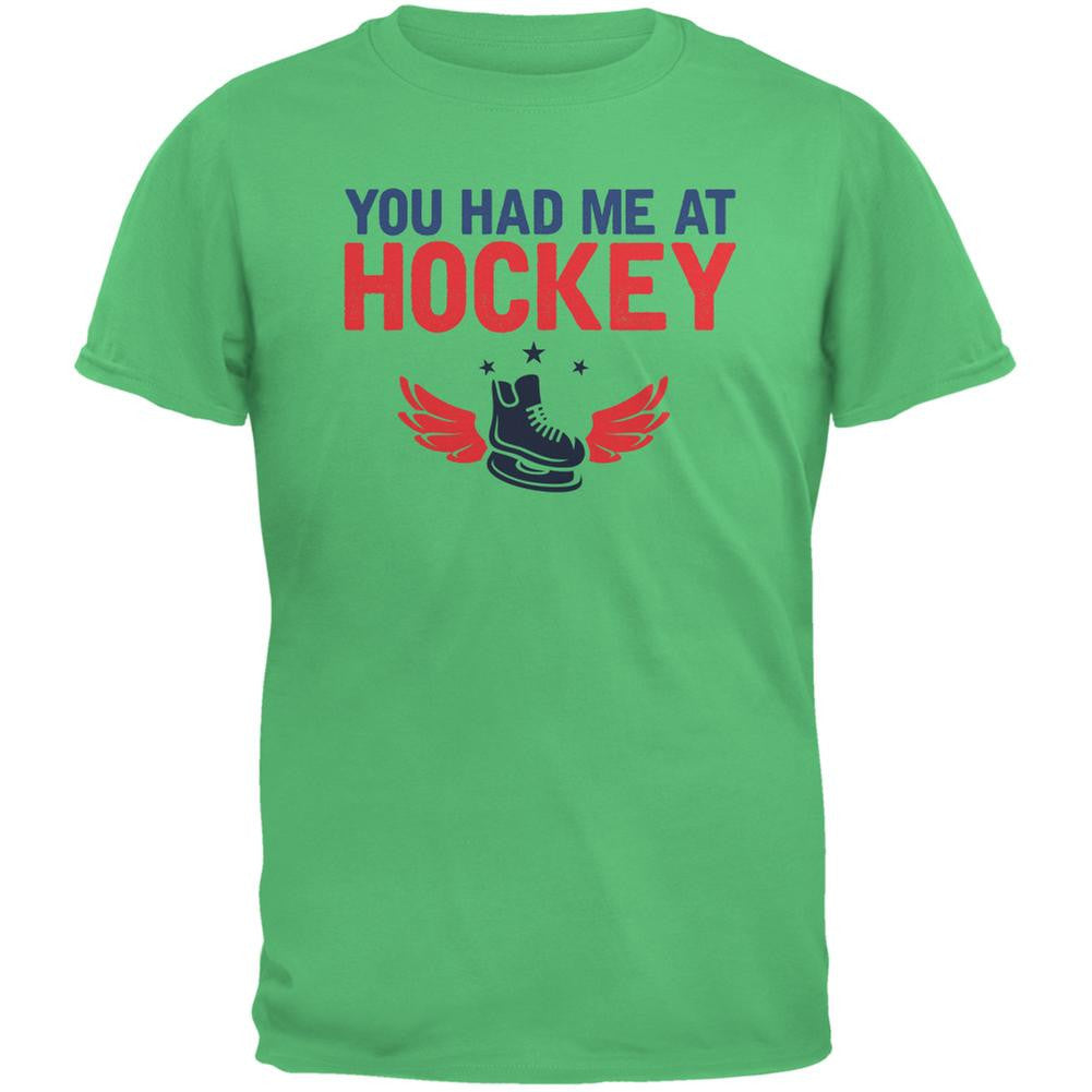 You Had Me At Hockey Irish Green Adult T-Shirt Men's T-Shirts Old Glory 2XL Green