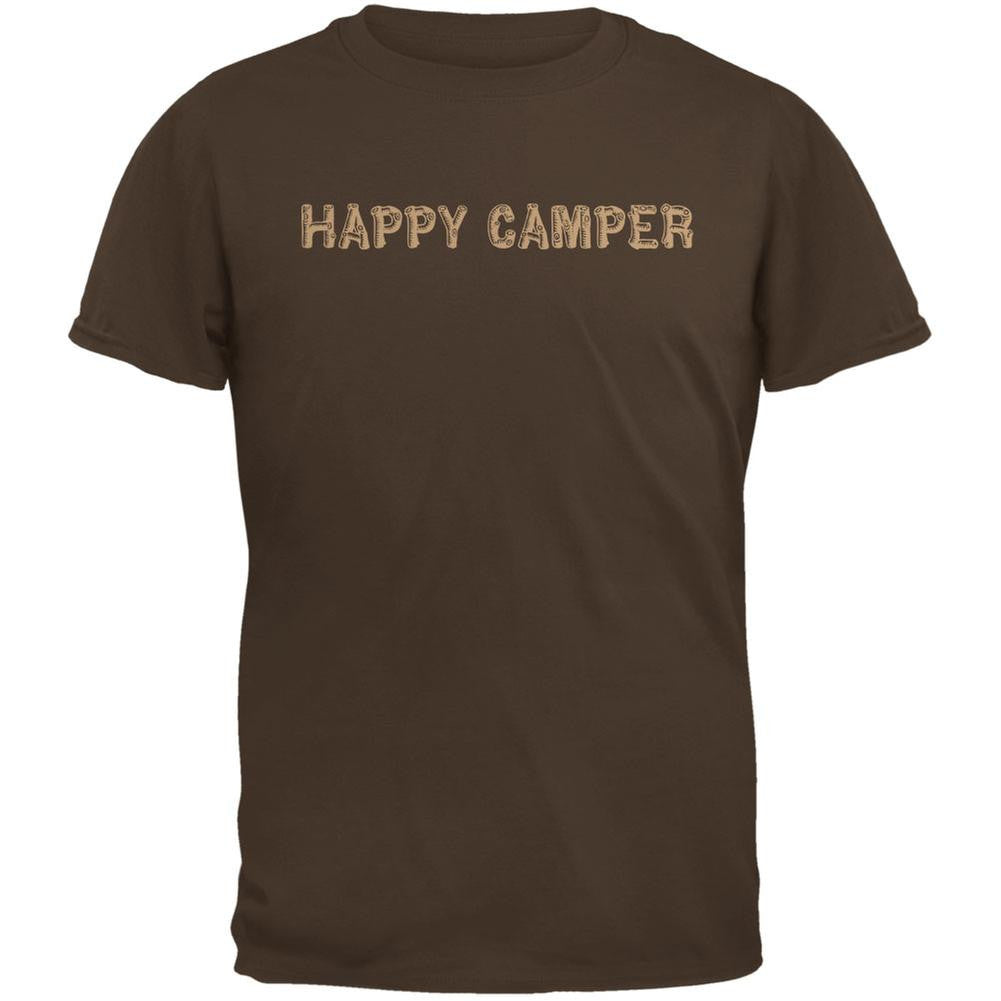 Happy Camper Brown Adult T-Shirt Men's T-Shirts Old Glory 2XL Brown