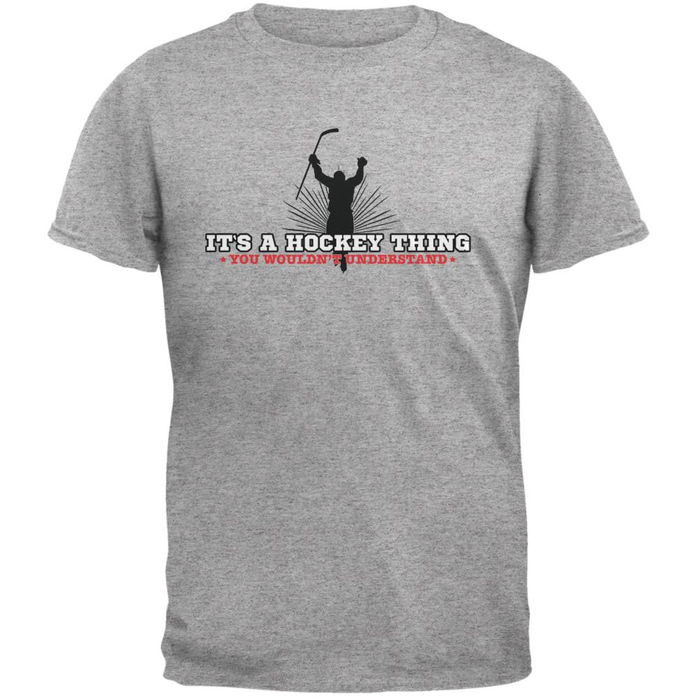 It's A Hockey Thing Heather Grey Adult T-Shirt Men's T-Shirts Old Glory 2XL Grey