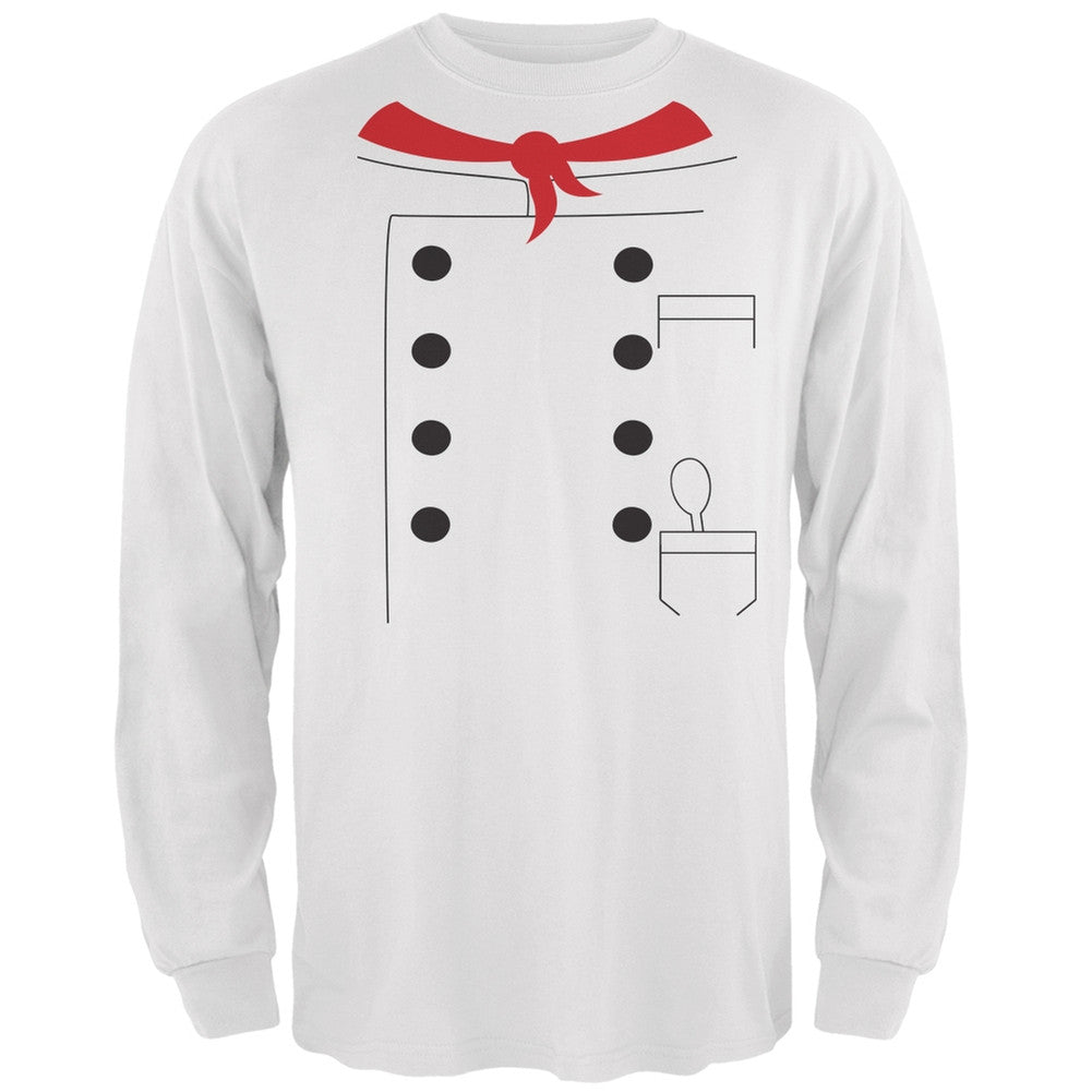 Halloween Chef Costume White Adult Long Sleeve T-Shirt Men's Long Sleeves Old Glory