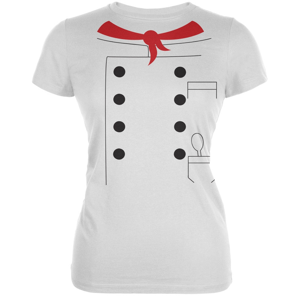 Halloween Chef Costume White Juniors Soft T-Shirt Juniors T-Shirts Old Glory