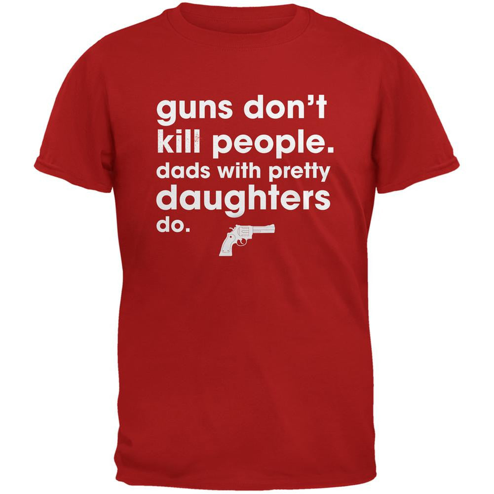 Father's Day Guns Don't Kill People Red Adult T-Shirt Men's T-Shirts Old Glory 2XL Red
