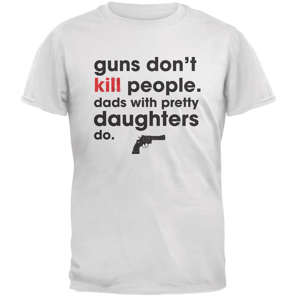 Father's Day Guns Don't Kill People White Adult T-Shirt Men's T-Shirts Old Glory 2XL White