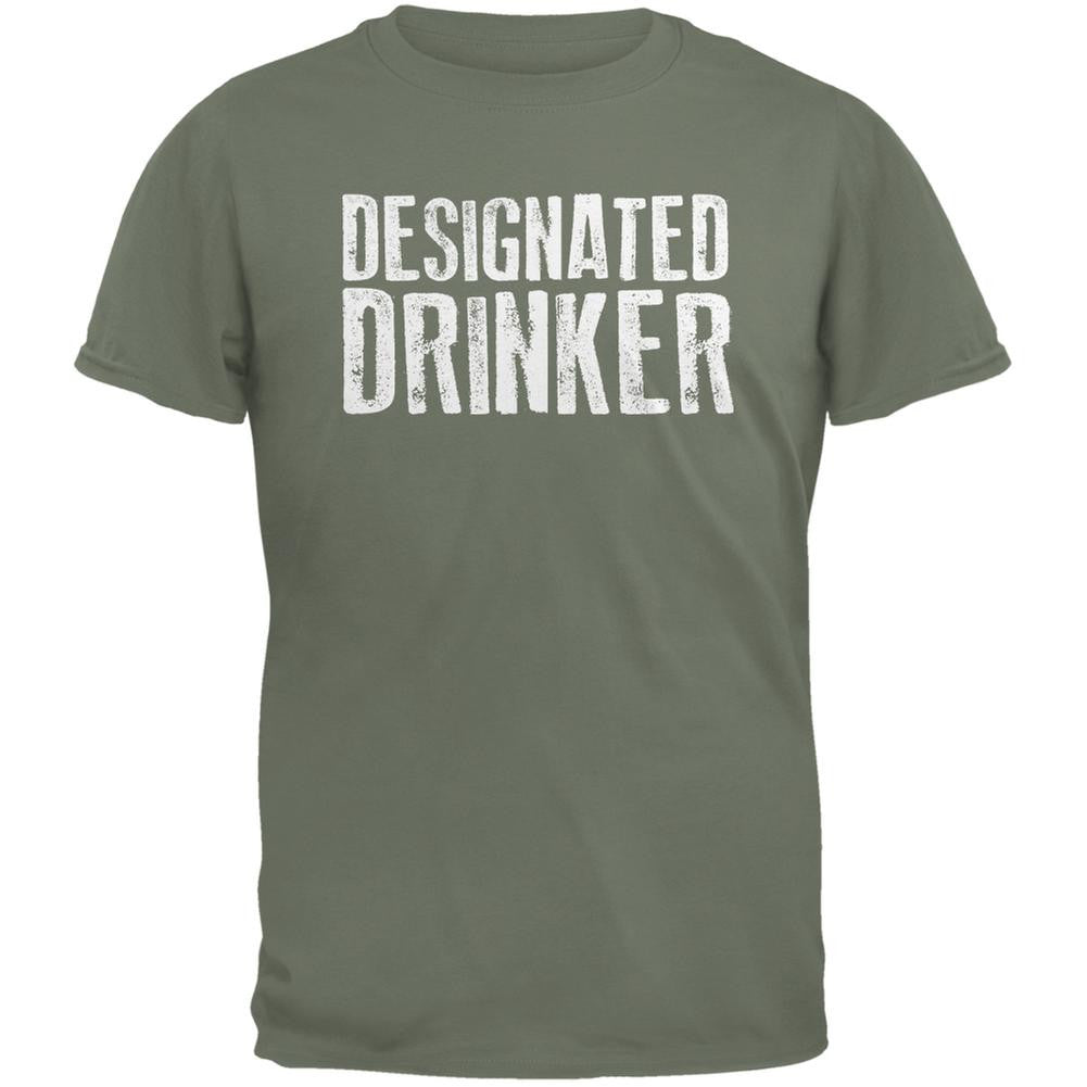 Designated Drinker Military Green Adult T-Shirt Men's T-Shirts Old Glory SM Green
