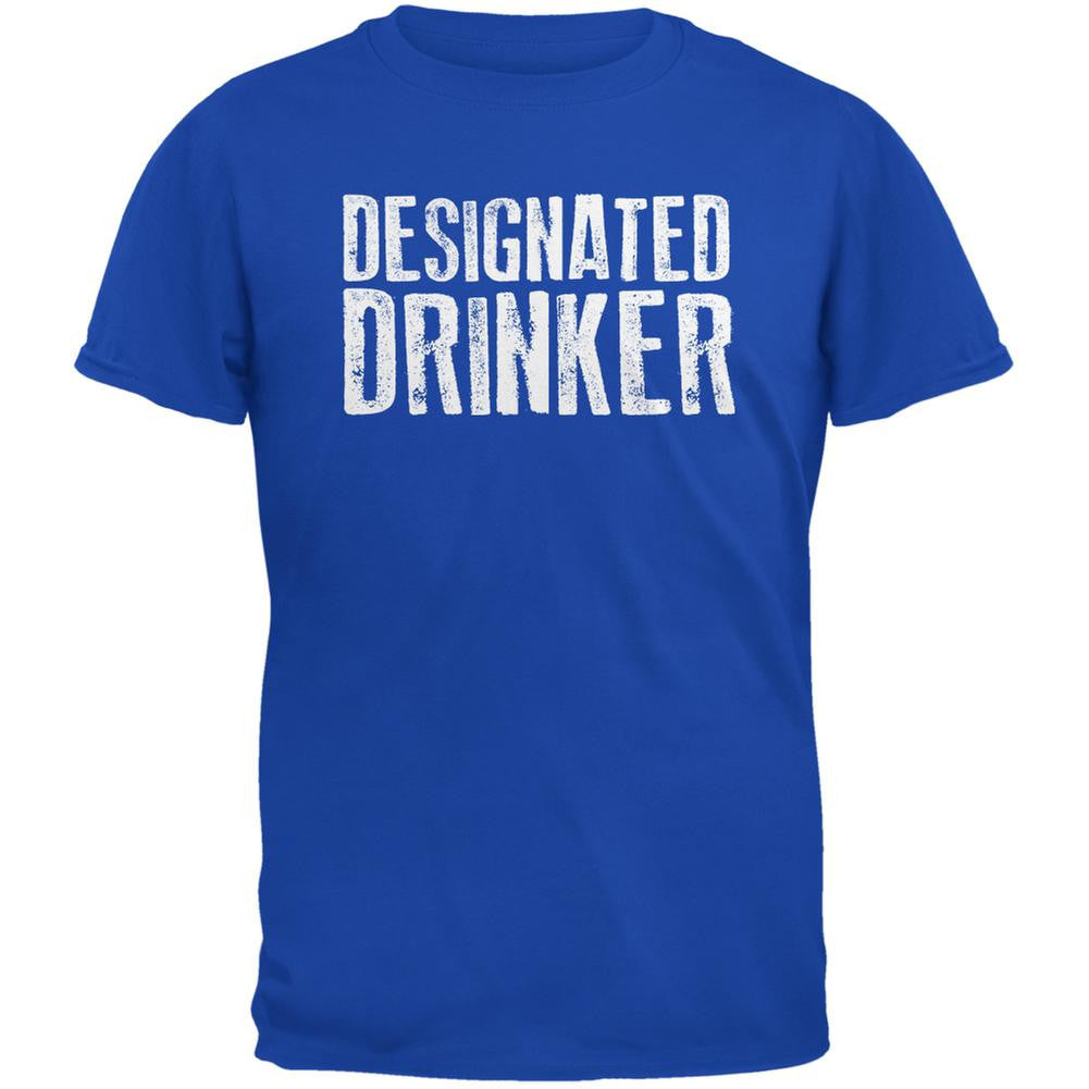 Designated Drinker Royal Adult T-Shirt Men's T-Shirts Old Glory SM Blue