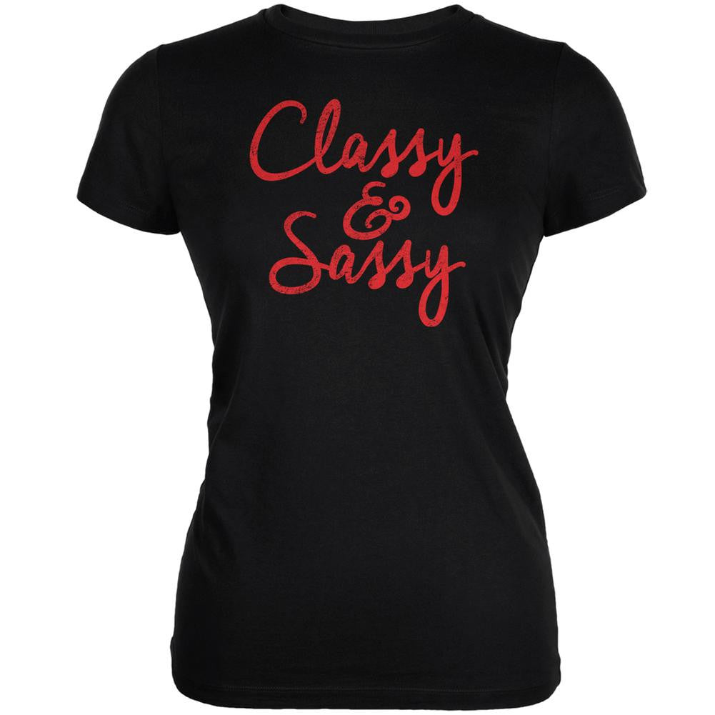Classy & Sassy Black Juniors Soft T-Shirt Juniors T-Shirts Old Glory 2XL Black