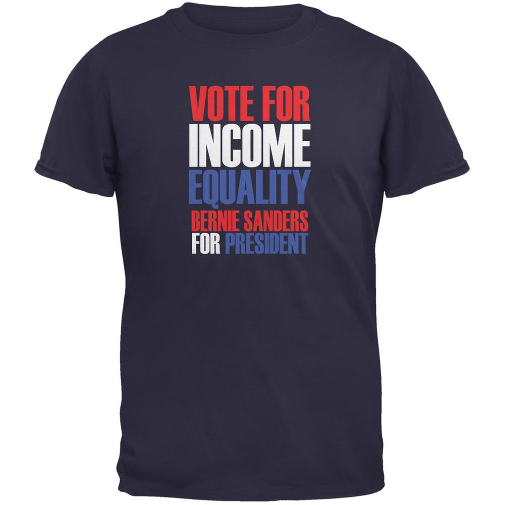 Bernie Sanders Income Equality 2016 Navy Adult T-Shirt Men's T-Shirts Old Glory 2XL Blue
