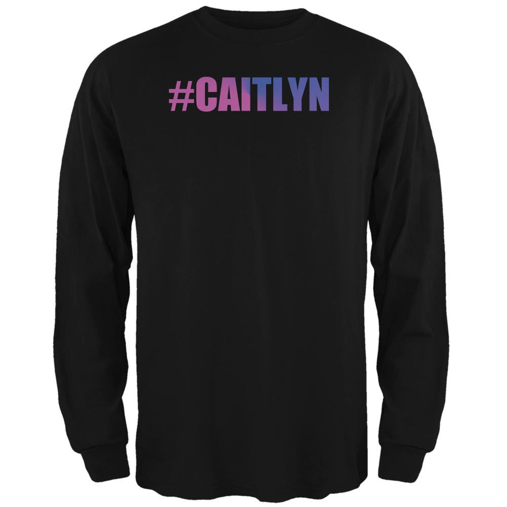 #Caitlyn LGBT Black Adult Long Sleeve T-Shirt Men's Long Sleeves Old Glory SM Black