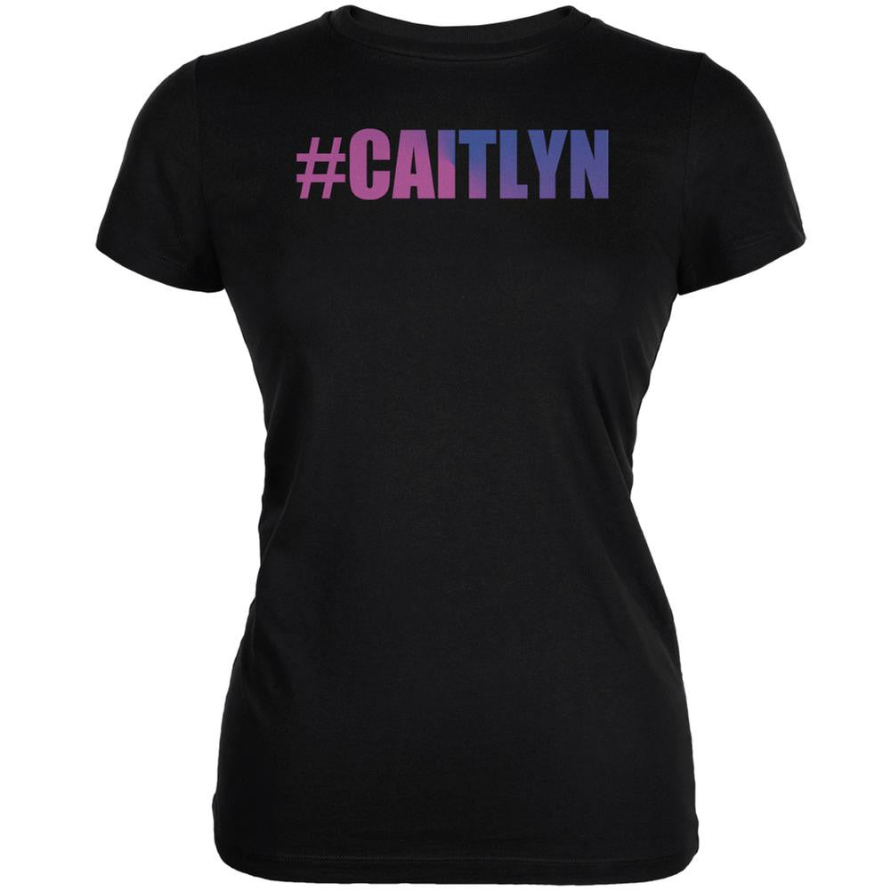 #Caitlyn LGBT Black Juniors Soft T-Shirt Juniors T-Shirts Old Glory SM Black