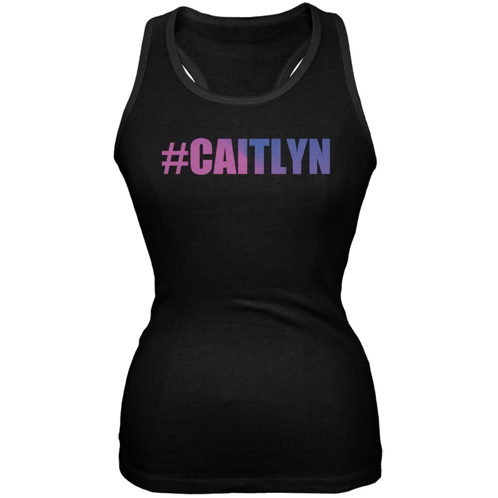 #Caitlyn LGBT Black Juniors Soft Tank Top Juniors Tank Tops Old Glory SM Black