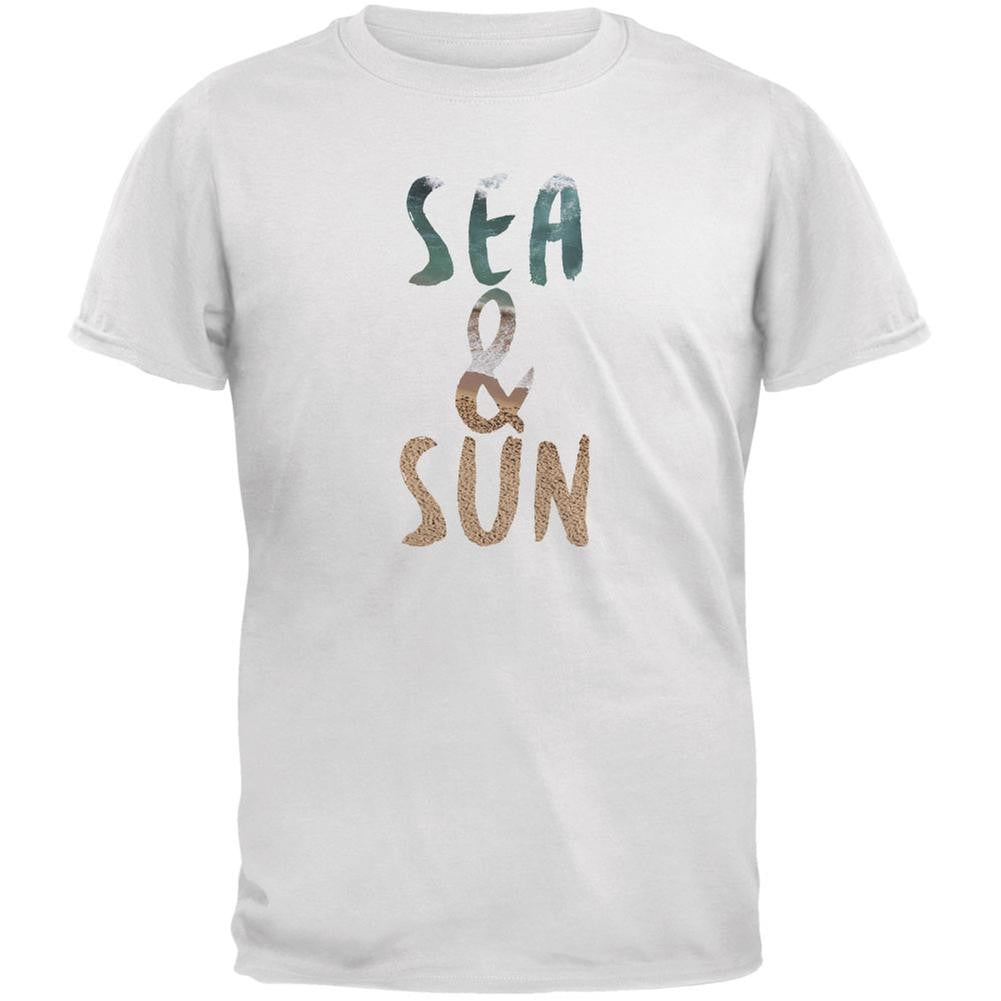 Sea & Sun Summer Beach White Youth T-Shirt Youth T-Shirts Old Glory LG White