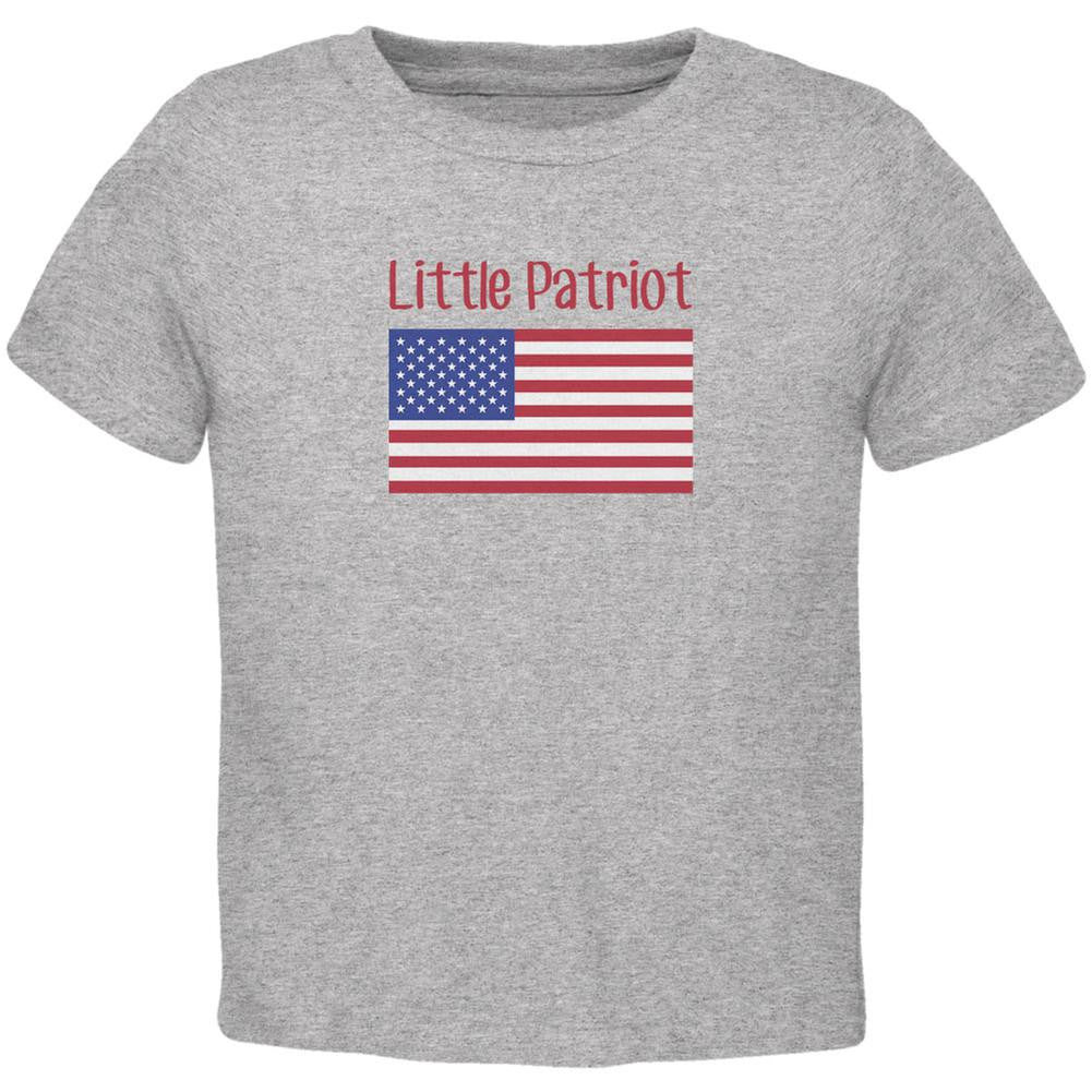 4th of July Little Patriot Heather Toddler T-Shirt Toddler T-Shirts Old Glory 2T Grey