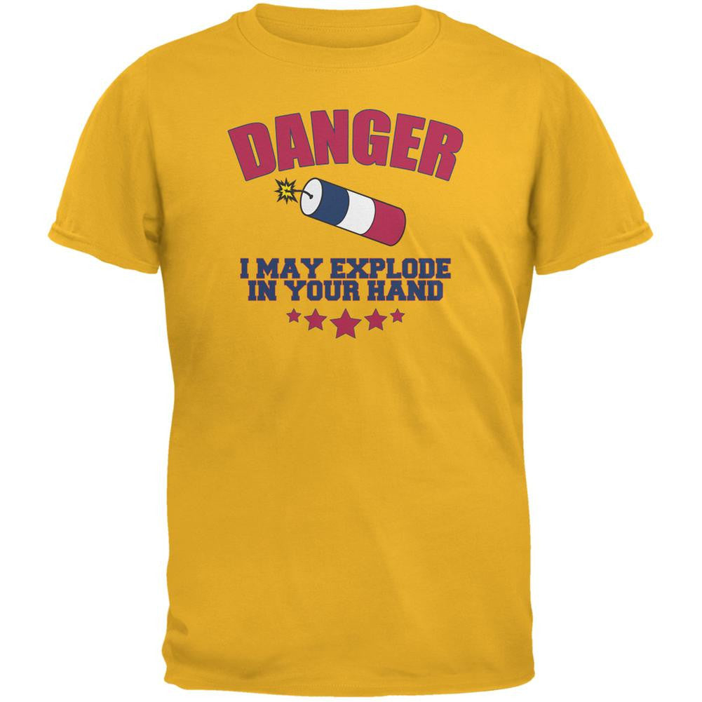 4th Of July Explode In Your Hand Gold Adult T-Shirt Men's T-Shirts Old Glory 2XL Yellow
