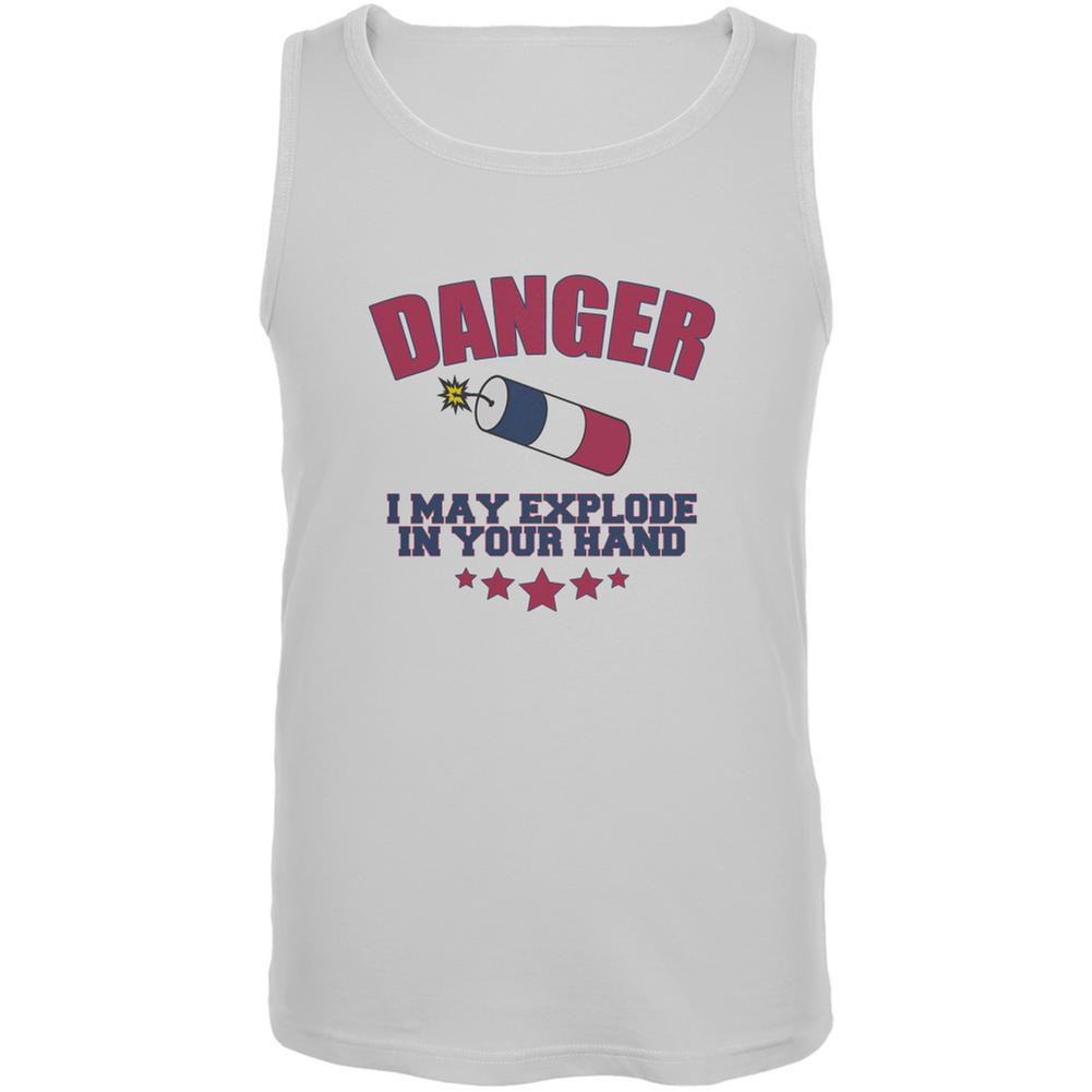 4th Of July Explode In Your Hand White Adult Tank Top Men's Tank Tops Old Glory 2XL White
