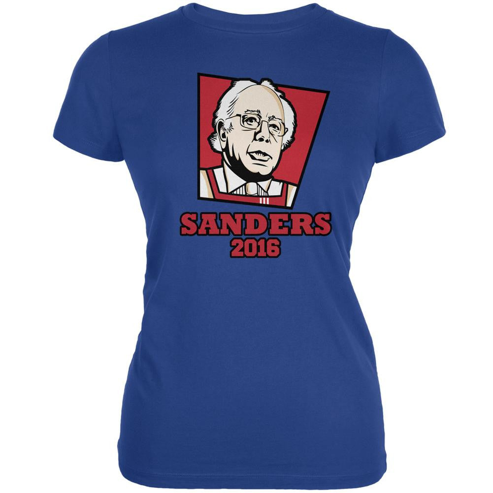 Election 2016 Kentucky Fried Bernie Sanders Royal Juniors Soft T-Shirt Juniors T-Shirts Old Glory 2XL Blue