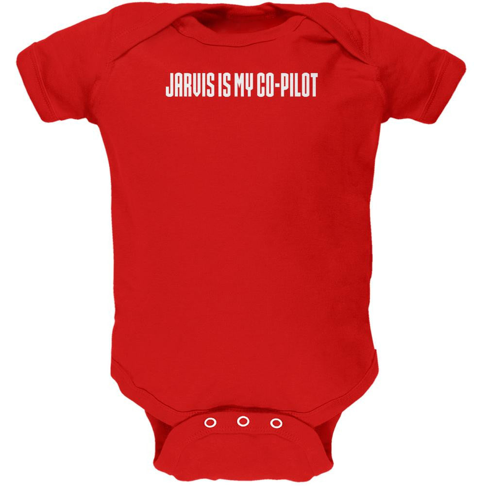 Jarvis is my Copilot Funny Red Soft Baby One Piece Baby One Piece Old Glory 0-3M Red