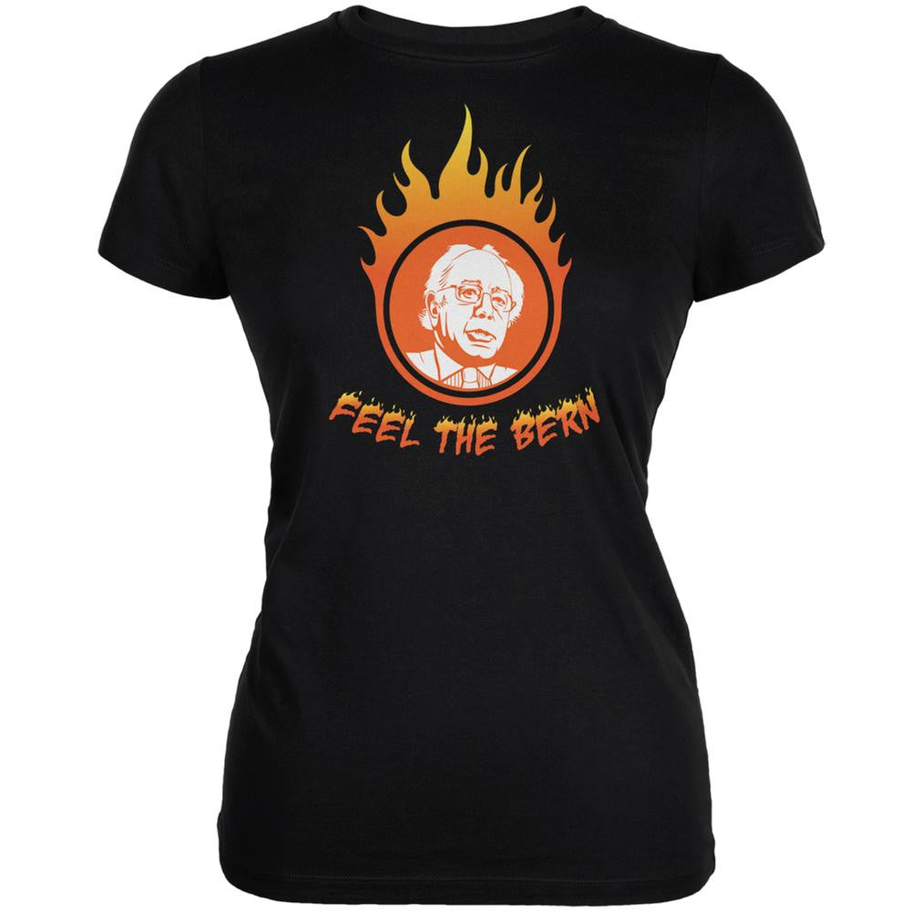 Election 2016 Bernie Sanders Feel The Bern Black Juniors Soft T-Shirt Juniors T-Shirts Old Glory 2XL Black