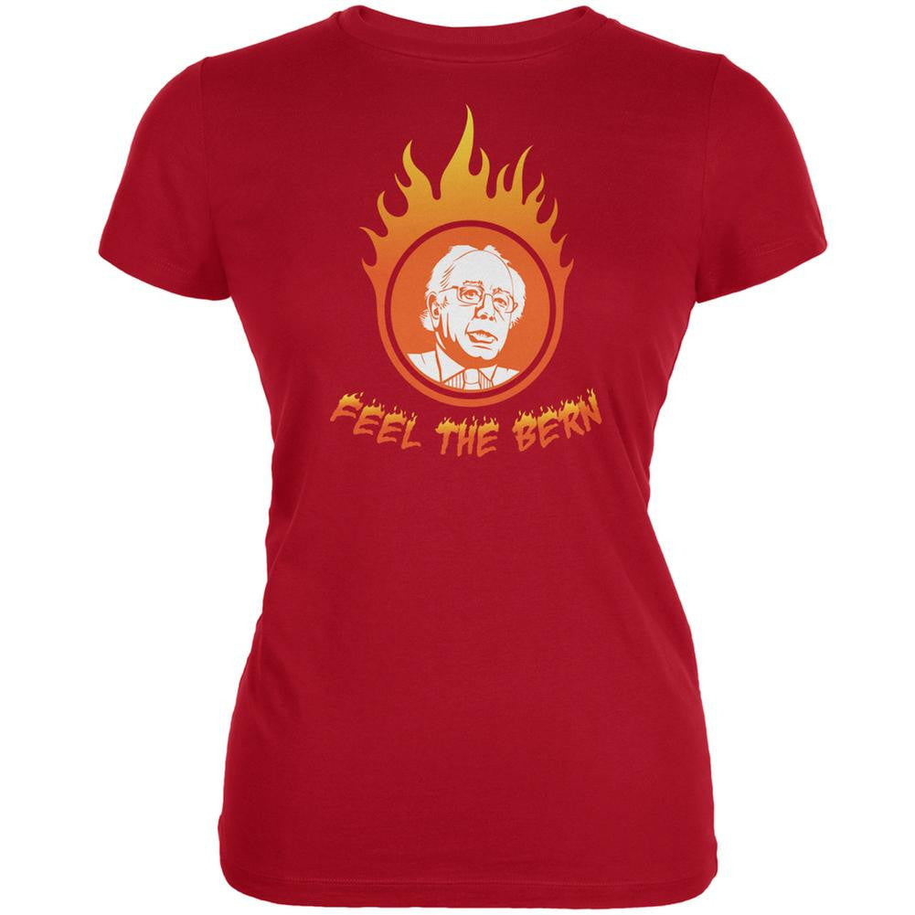 Election 2016 Bernie Sanders Feel The Bern Red Juniors Soft T-Shirt Juniors T-Shirts Old Glory 2XL Red