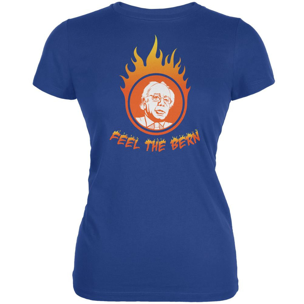 Election 2016 Bernie Sanders Feel The Bern Royal Juniors Soft T-Shirt Juniors T-Shirts Old Glory 2XL Blue