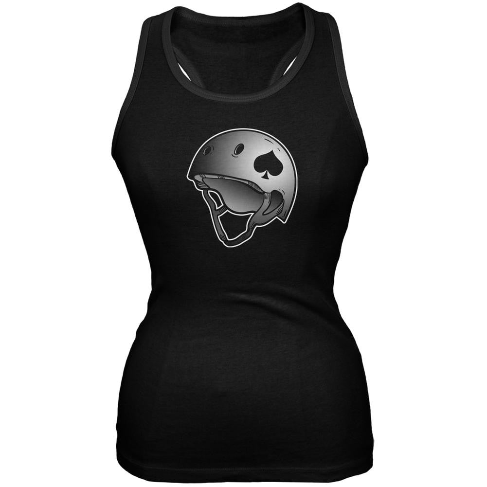 Ace of Spades Roller Derby Helmet Black Juniors Soft Tank Top Juniors Tank Tops Old Glory 2XL Black