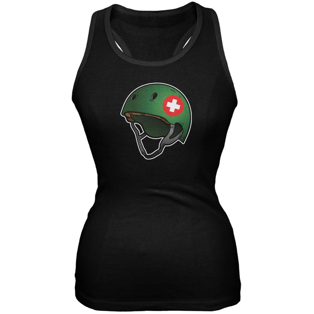 Army Medic Roller Derby Helmet Black Juniors Soft Tank Top Juniors Tank Tops Old Glory 2XL Black