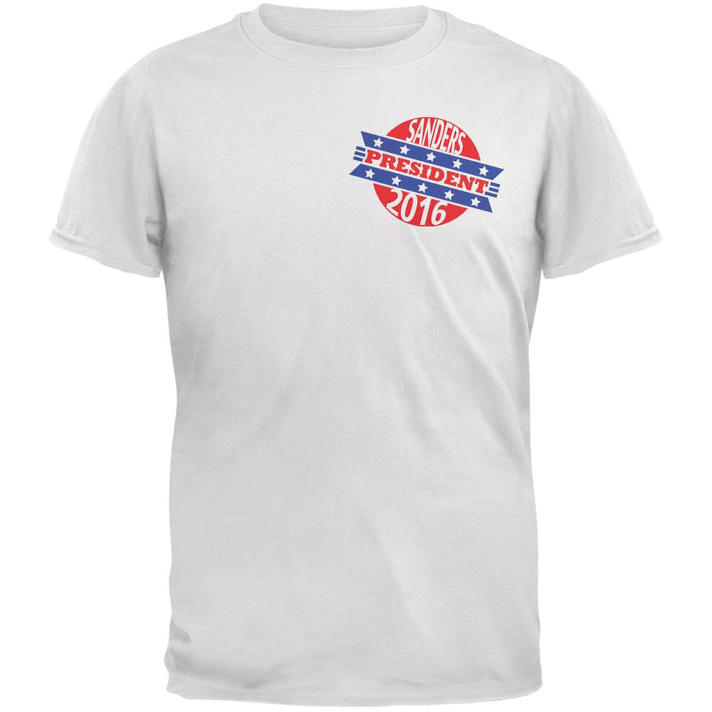 Bernie Sanders President 2016 Retro White Adult T-Shirt Men's T-Shirts Old Glory 2XL White