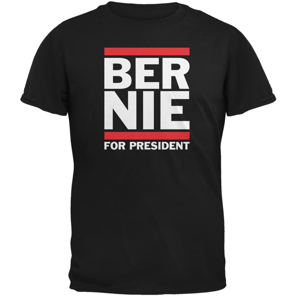 Election 2016 Bernie Sanders Ber-Nie Black Adult T-Shirt Men's T-Shirts Old Glory 2XL Black