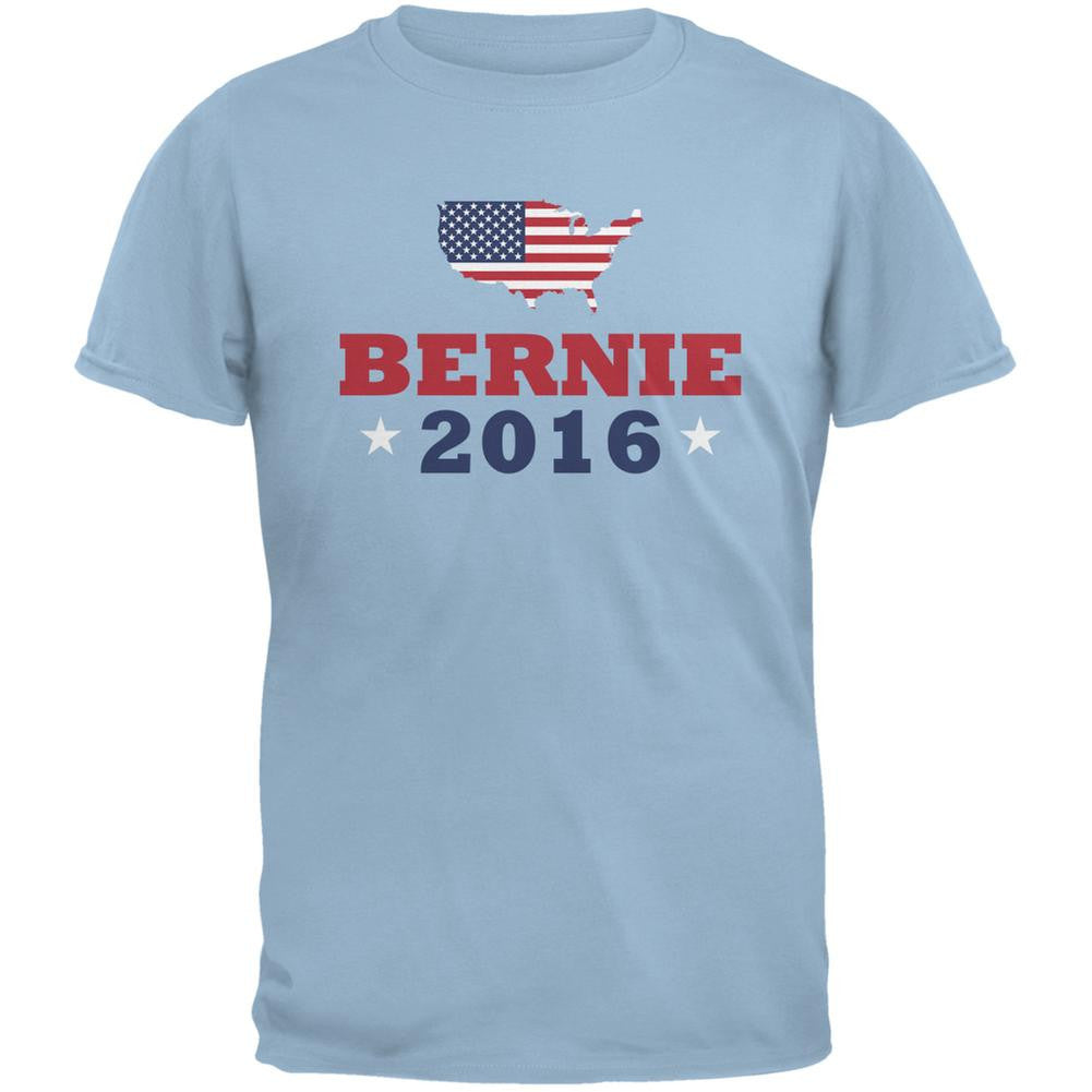 Election 2016 Bernie USA Light Blue Adult T-Shirt Men's T-Shirts Old Glory 2XL Blue