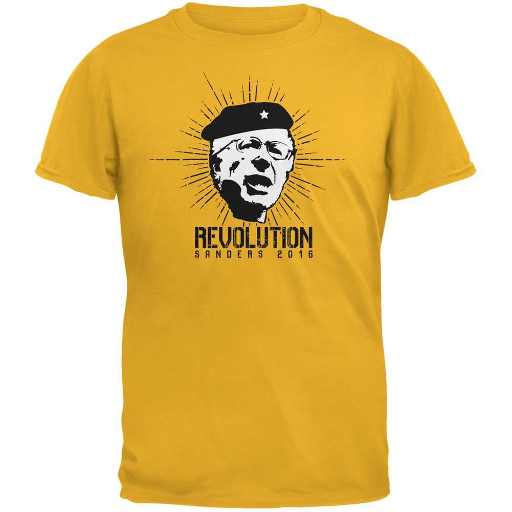 Election 2016 Bernie Sanders Che Guevara Parody Gold Adult T-Shirt Men's T-Shirts Old Glory 2XL Yellow