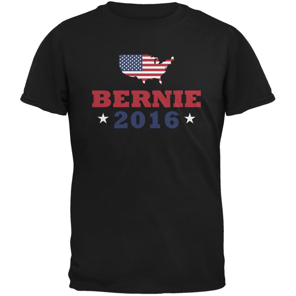 Election 2016 Bernie USA Black Adult T-Shirt Men's T-Shirts Old Glory 2XL Black
