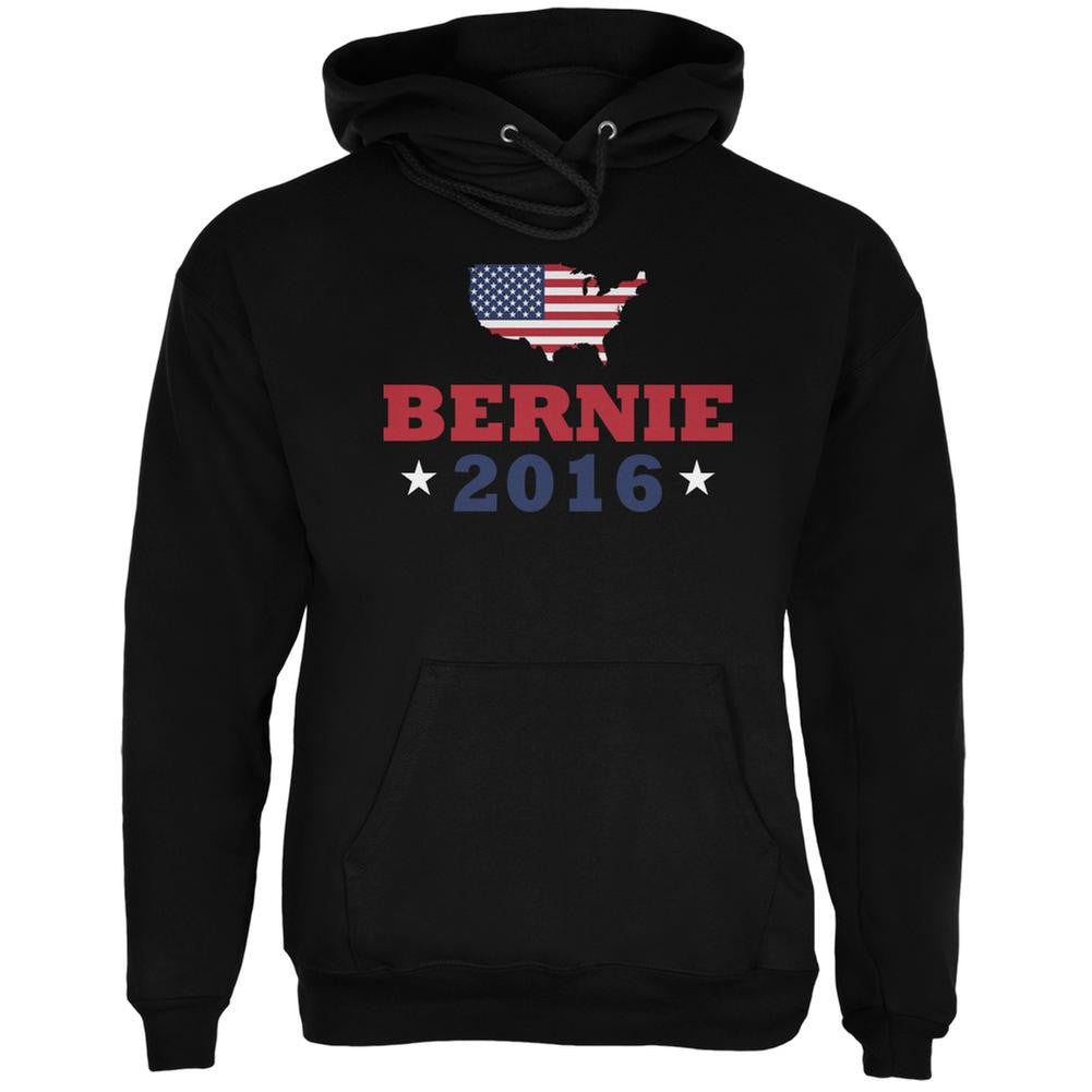 Election 2016 Bernie USA Black Adult Hoodie Men's Hoodies Old Glory 2XL Black
