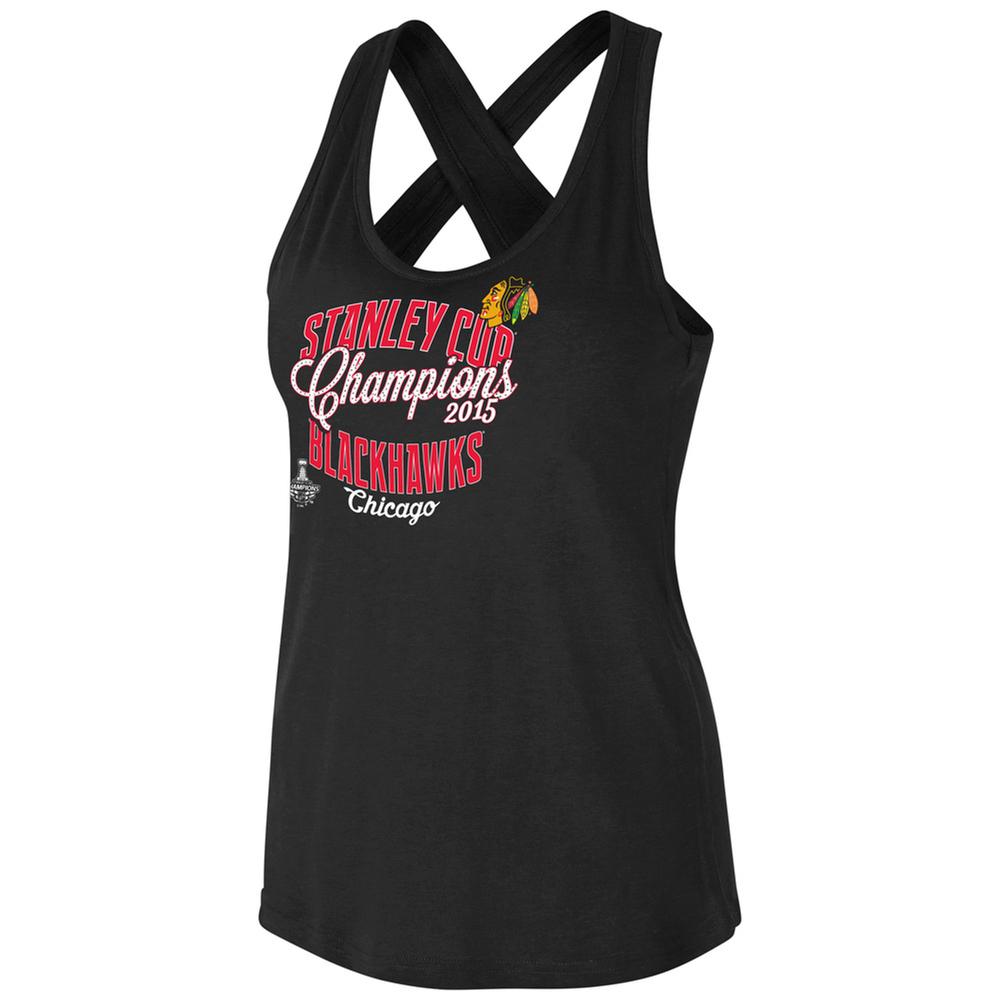 Chicago Blackhawks - 2015 Stanley Cup Champions Grand Slam Juniors Tank Top Juniors Tank Tops Chicago Blackhawks MD Black