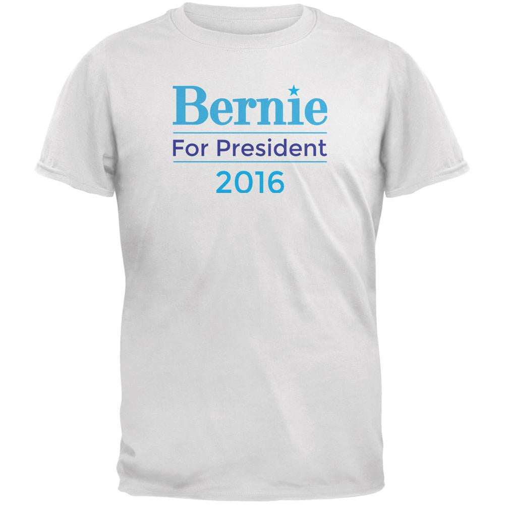 Election 2016 Bernie Sanders for President White Adult T-Shirt Men's T-Shirts Old Glory 2XL White