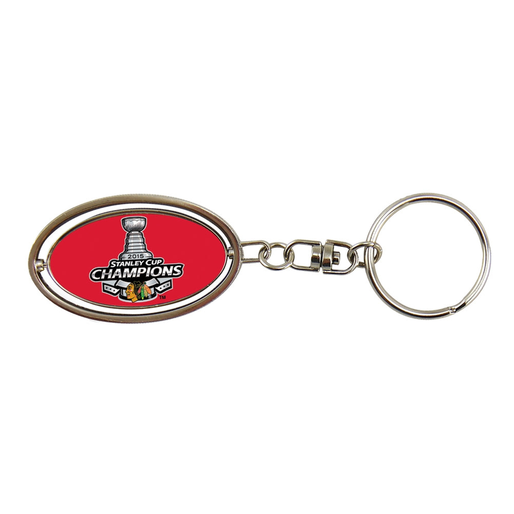 Chicago Blackhawks - 6 Time Stanley Cup Champs Metal Spinner Keychain Keychains Old Glory OS Multi