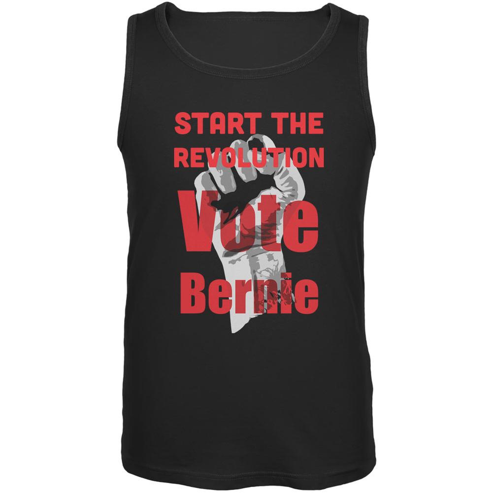 Election 2020 Bernie Sanders Start the Revolution Black Adult Tank Top Men's Tank Tops Old Glory 2XL Black