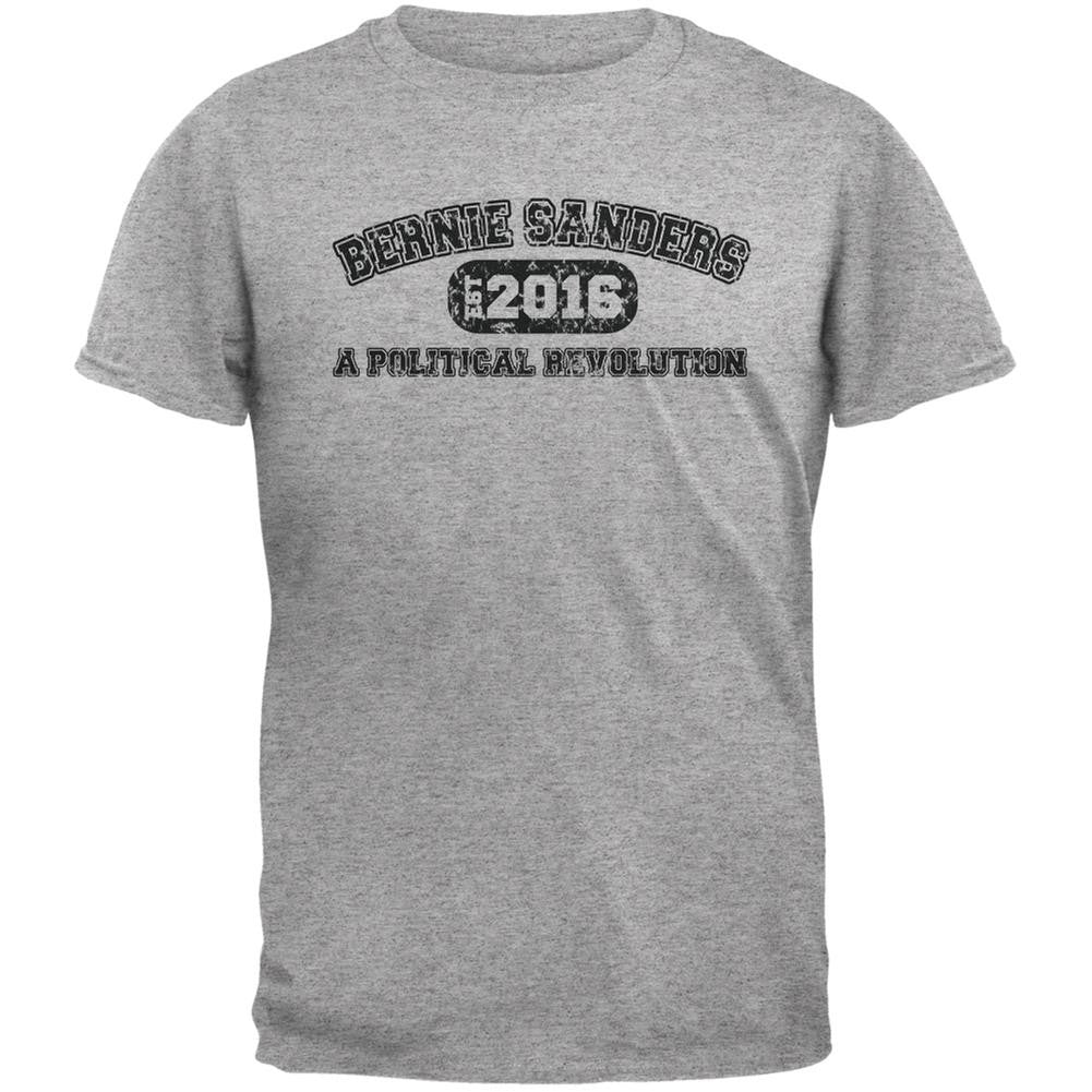 Bernie Sanders Revolution University 2016 Heather Grey Adult T-Shirt Men's T-Shirts Old Glory 2XL Multi