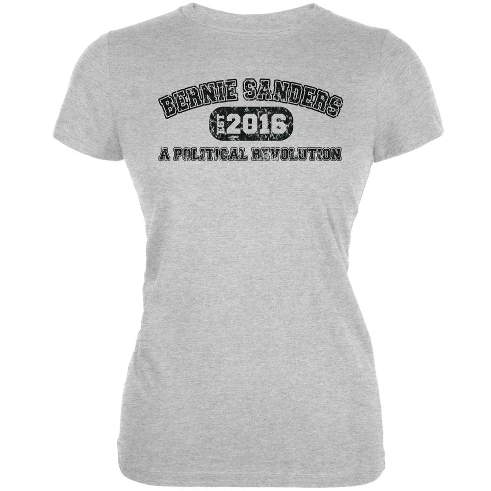 Bernie Sanders Revolution Univ 2016 Heather Grey Juniors Soft T-Shirt Juniors T-Shirts Old Glory 2XL Grey