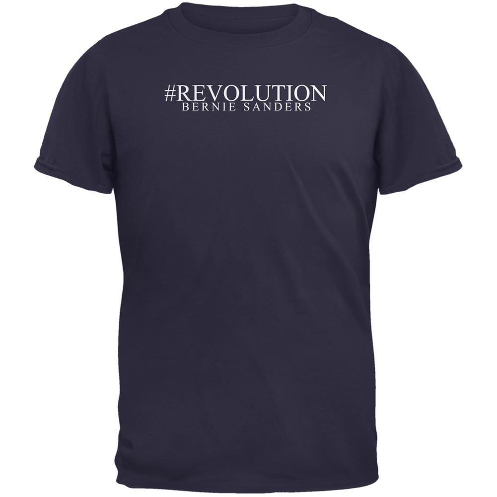 #Revolution Bernie Sanders President 2016 Navy Adult T-Shirt Men's T-Shirts Old Glory SM Multi