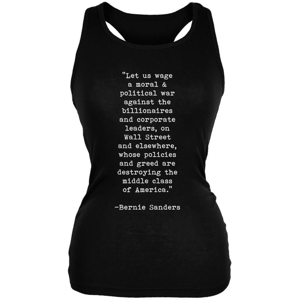 Election 2016 Bernie Sanders Quote Moral War Black Juniors Soft Tank Top Juniors T-Shirts Old Glory 2XL Black