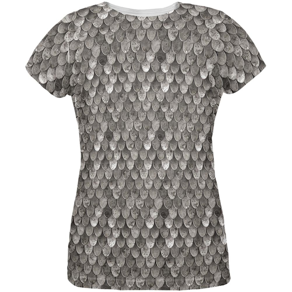 Halloween Steel Scale Armor Costume All Over Womens T-Shirt Women's T-Shirts Old Glory 2XL Multi